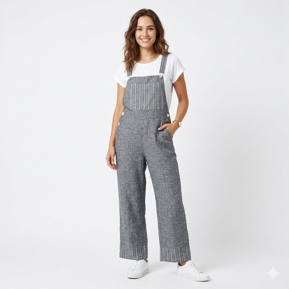 Goddess Gear Pants - Goddess Gear Womens Hemp Organic Cotton Bib Overalls Wide Leg M
